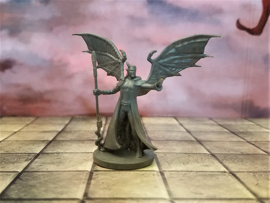 Tiefling Warlock Miniature with Mechanical Arm