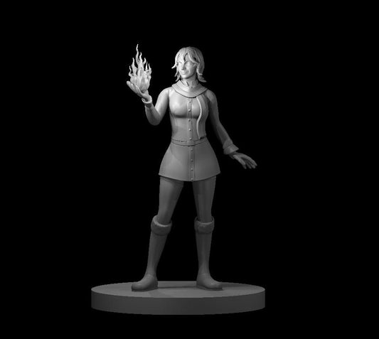 Fire Sorcerer Miniature Female