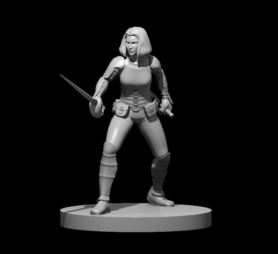 Female Rogue Swashbuckler Miniature