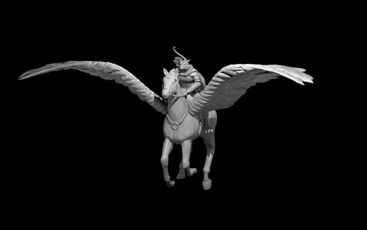 Dragonborn Riding Pegasus Miniature