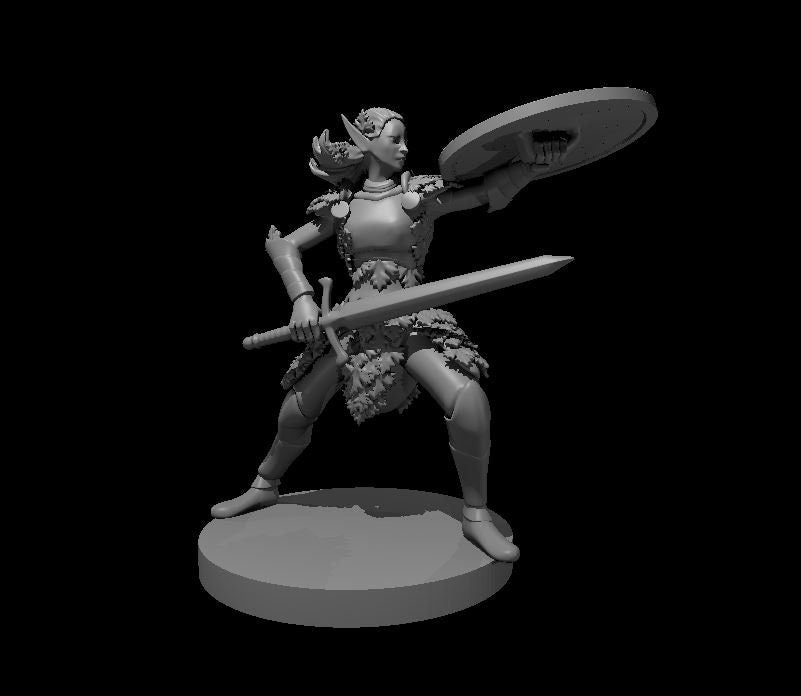 Elven Female Shield Miniature