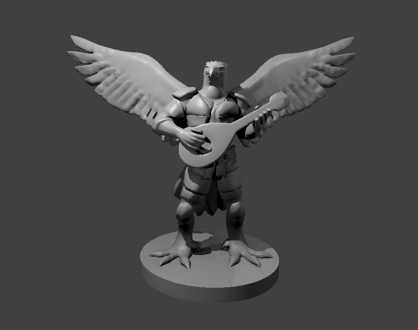 Aarakocra Bard with Lute Miniature