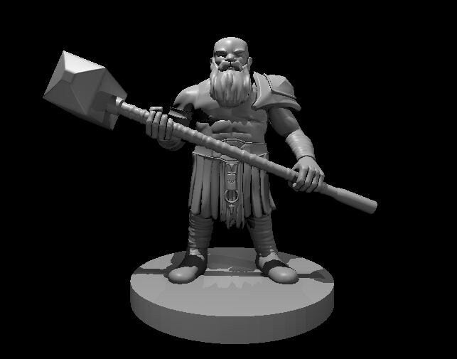 Dwarf Barbarian with Warhammer Miniature