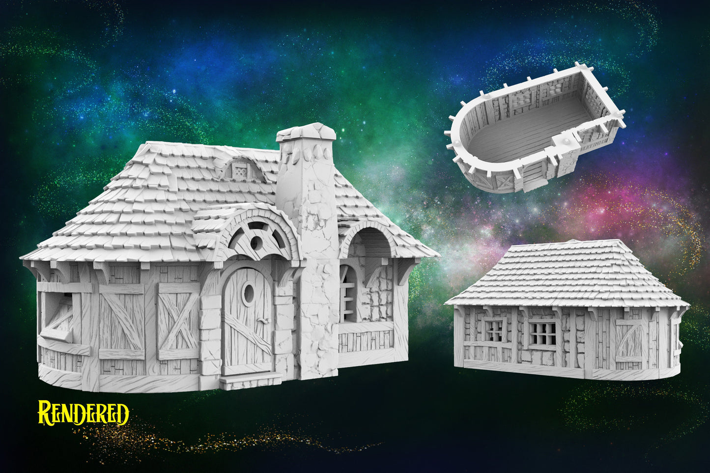 Resin 3D Printed House with Playable interior for Dungeons and Dragons, Wargaming and Tabletop games. Age of Sigmar, DnD, Warhammer