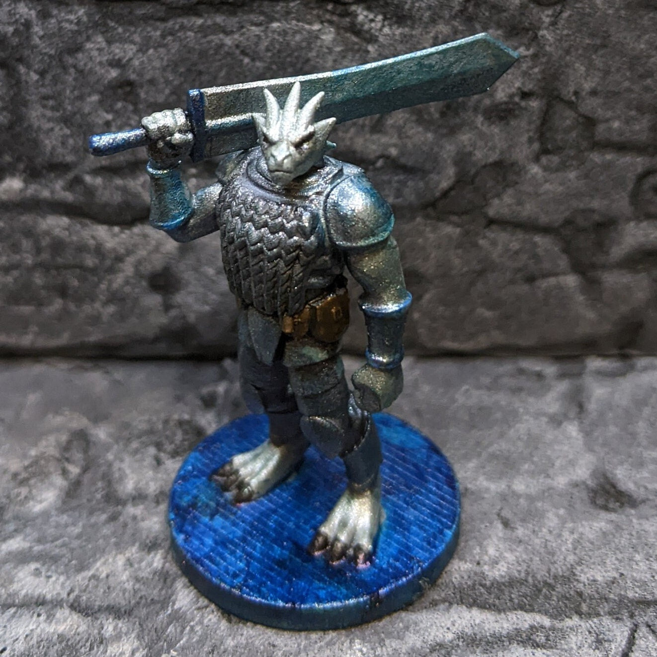 Dragonborn with Chainmail and Greatsword Miniature