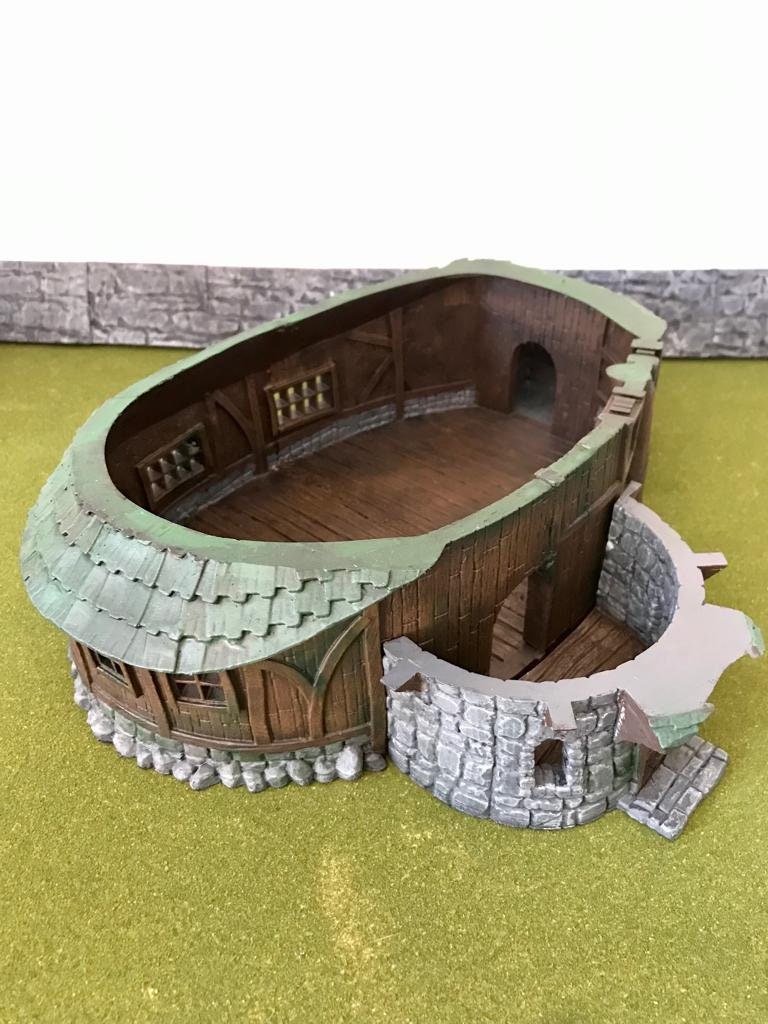 3D Printed House with Playable interior for Dungeons and Dragons, Wargaming and Tabletop games.  DnD, Warhammer